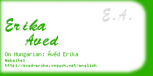 erika aved business card